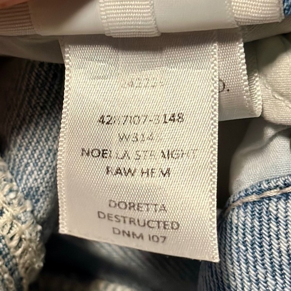 PAIGE Noella Straight Leg Raw Hem Denim Jeans (Doretta Destructed), 27 - Picture 7 of 7
